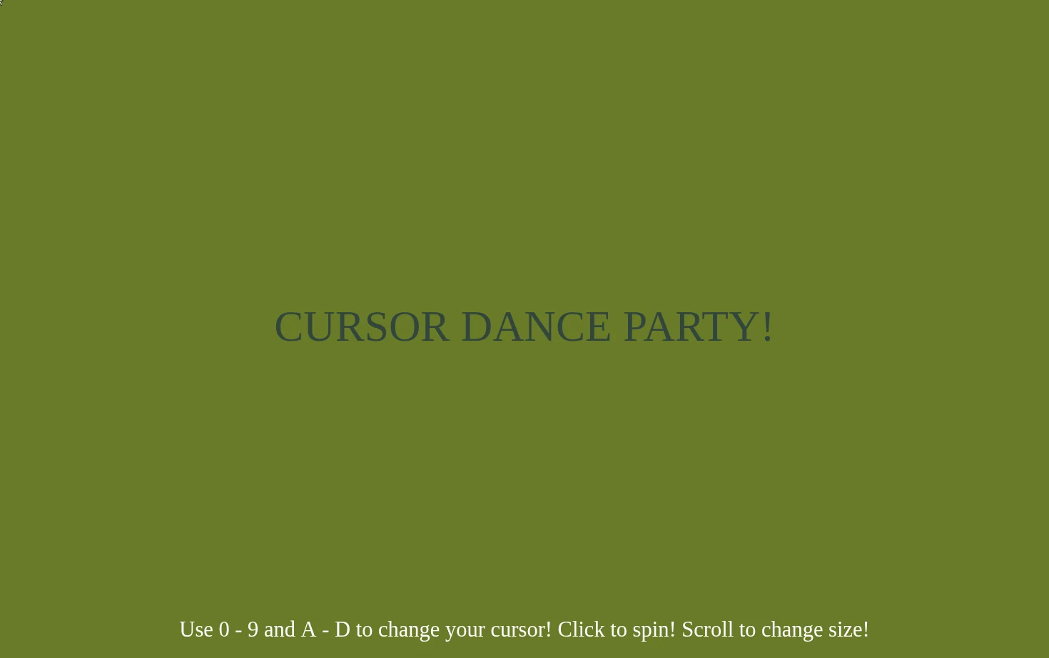 Cursor Dance Party! 页面快照